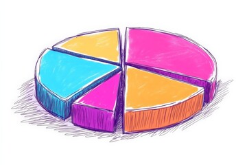Poster - Colorful pie chart illustrating data distribution in a creative and engaging manner for presentation purposes