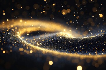 Aufkleber - Stunning swirling gold and black cosmic background evoking depth and beauty in a starry night sky