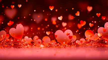 Leinwandbilder - Colorful heart decorations create a romantic atmosphere for special occasions and celebrations