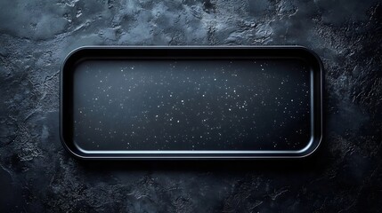 Wall Mural - a black tray with a white border and a black background
