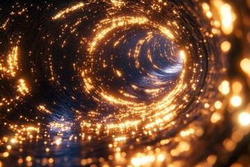 Poster - Dynamic swirling tunnel of light creating a mesmerizing cosmic effect at night