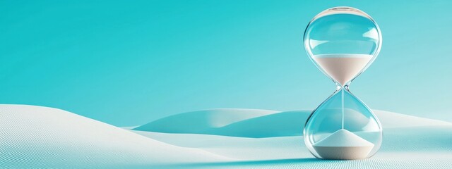 Wall Mural - a vase illustration merged with an hourglass, symbolizing the flow of time