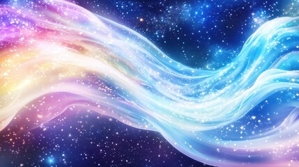 Wall Mural - celestial dance: a vibrant depiction of the cosmos, showcasing swirling nebulas of iridescent color 