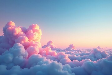 Wall Mural - Subtle gradient sky, clouds seamlessly looping , subtle, graphic