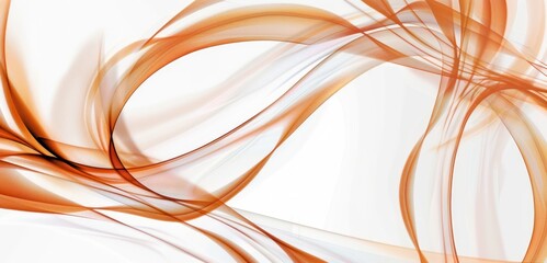 Wall Mural - white background abstract with swirling orange lines, creating an elegant and modern design element 
