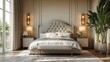 © Jasper - Luxurious bedroom featuring a tufted headboard, soft lighting, and elegant furnishings for a serene and sophisticated retreat.
