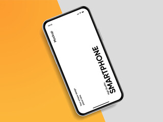 Aufkleber - Realistic smartphone mockup. Mobile phone vector with isolated on white background. Device front view. 3D mobile phone with shadow. Realistic, high quality smart phone mockup for ui ux presentation.