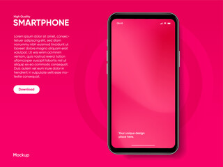 Aufkleber - Realistic smartphone mockup. Mobile phone vector with isolated on white background. Device front view. 3D mobile phone with shadow. Realistic, high quality smart phone mockup for ui ux presentation.