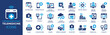 © Icons-Studio - Telemedicine icon set. Containing telehealth, virtual consultation, online doctor, remote healthcare, medical app, smart hospital and more. Solid vector icons collection.