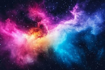Aufkleber - Colorful cosmic nebula shines brightly in the dark expanse of space filled with stars