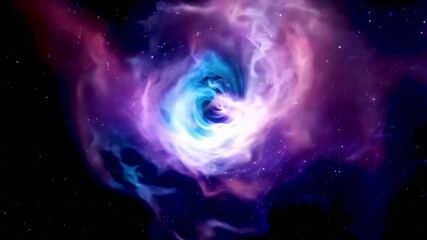 Wall Mural - Colorful Nebula with Swirling Clouds in Deep Outer Space