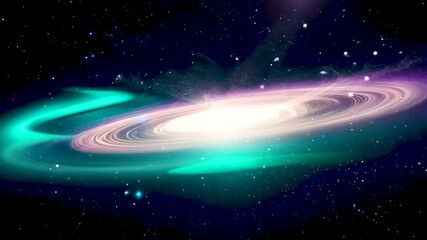 Wall Mural - Colorful spiral galaxy with swirling nebulae and bright stars