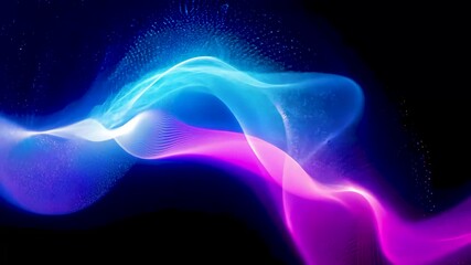 Wall Mural - Abstract Wave Pattern with Vibrant Blue and Purple Light Effects