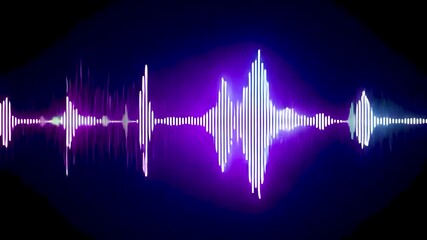 Canvas Print - Waveform audio representation showing sound intensity, visual sound