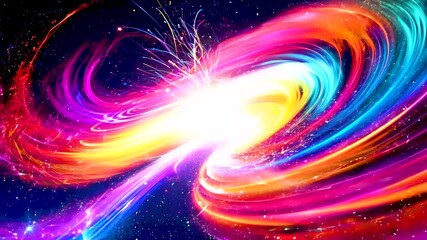 Wall Mural - Vibrant Explosion: Swirling Cosmic Energy and Light Burst