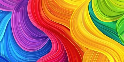 Wall Mural - rainbow curves wave colourful backgrounds smooth lines stripes flowing shapes high resolution wallpa