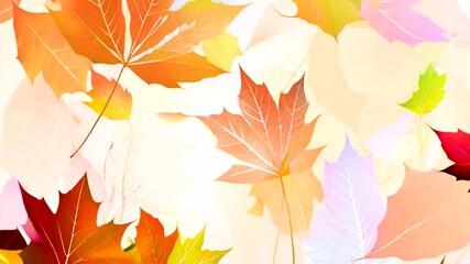 Wall Mural - autumn leaves background with various colorful maple leaves