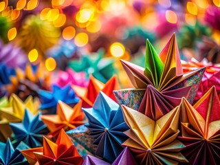 Wall Mural - Colorful Origami Paper Background - High Resolution Stock Photo