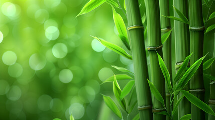 Wall Mural - bamboo leaves. the sun is shining through the leaves. leaves are green and lush.