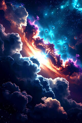 Wall Mural - dramatic sky and clouds