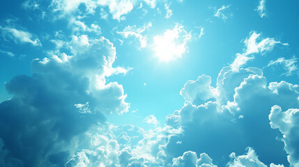 Wall Mural - blue sky with white cloud background. white cloud with blue sky background