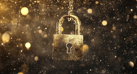 Wall Mural - the digital padlock icon represents cyber security, which encompasses a technology network and data 
