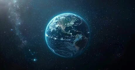 Wall Mural - a 3d background of night earth showcases the global connection of the virtual internet world through