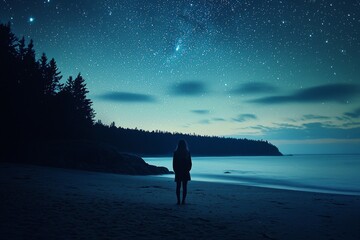Wall Mural - the concept of a bright future for young people is represented by a long exposure photograph of a st