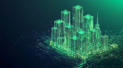 Wall Mural - the concept of digital innovation and progress is represented through a futuristic 3d illustration o