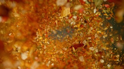 Poster - Super slow motion of rotating spices mix on black background. Ultimate realistic twister motion, studio shot. Filmed on high speed cinema camera, 1000 fps