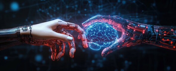 AI Technology Data Analysis Business Growth Innovation Strategy Brain Hologram Marketing Development Management