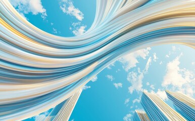Wall Mural - abstract futuristic design incorporating blue technology elements as background