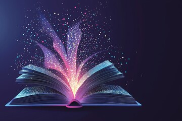 Wall Mural - e-education and e-books have evolved with the introduction of a digital book that features infograph