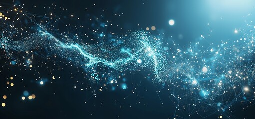 Wall Mural - modern cyber technology is depicted through a futuristic design featuring a blue digital background 