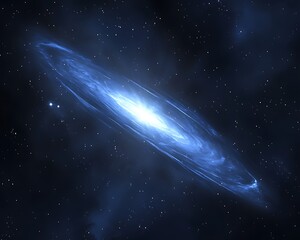 Wall Mural - A luminous spiral galaxy swirling majestically within the vast cosmic darkness
