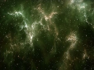 Wall Mural - A digital rendering shows a dark green and white galaxy