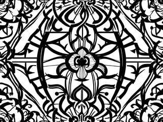 Wall Mural - black and white seamless pattern