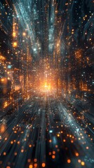 Wall Mural - Abstract background with bright lights and digital lines, perfect for science and technology projects as well as futuristic designs.