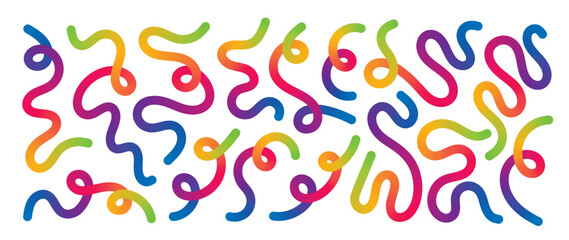 Wall Mural - abstract gradient line element design vector set. creative concept modern art design with dynamic co