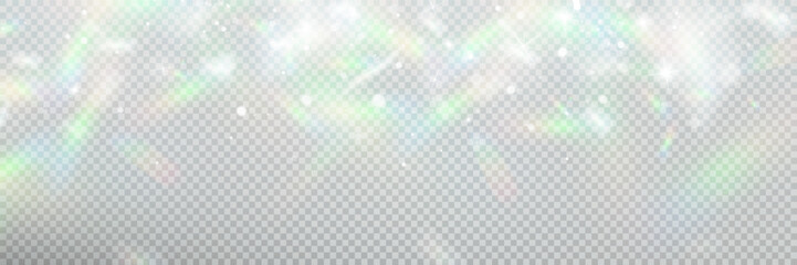 Wall Mural - colourful vector lens, crystal rainbow light and flare transparent effects.overlay for backgrounds.t