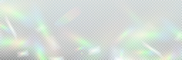 Wall Mural - colourful vector lens, crystal rainbow light and flare transparent effects.overlay for backgrounds.t
