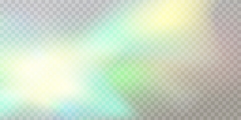 Wall Mural - rainbow crystal light leak flare reflection effect. vector illustration set. colorful optical rainbo