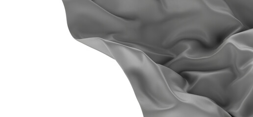 Leinwandbilder - A close-up of a white fabric with a smooth, silky texture. The fabric is draped and folded, creating an abstract pattern and a sense of movement.
