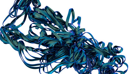 Leinwandbilder - Abstract Blue Ribbon Art