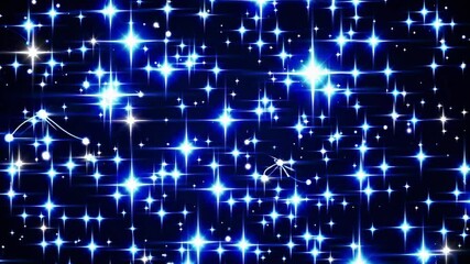 Wall Mural - a stunning display of bright, shimmering blue lights against a deep black background, creating a mes