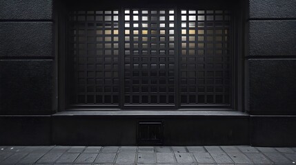 Wall Mural - a window with a black frame and a black screen