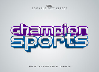 Wall Mural - Champion sports logo style Sleek and Stylish 3D Modern Text Effect