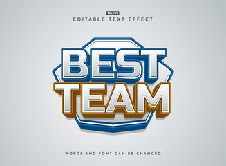 Wall Mural - Best team 3D Modern Text Effect with Realistic Depth, Smooth Glossy Finish, and a Futuristic Aesthetic