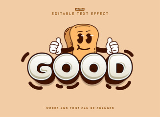 Wall Mural - cute sandwich cartoon character with good bold modern 3d text effect