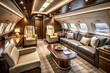 © Four888 - Luxurious Private Jet Cabin Interior: Spacious & Elegant Design
